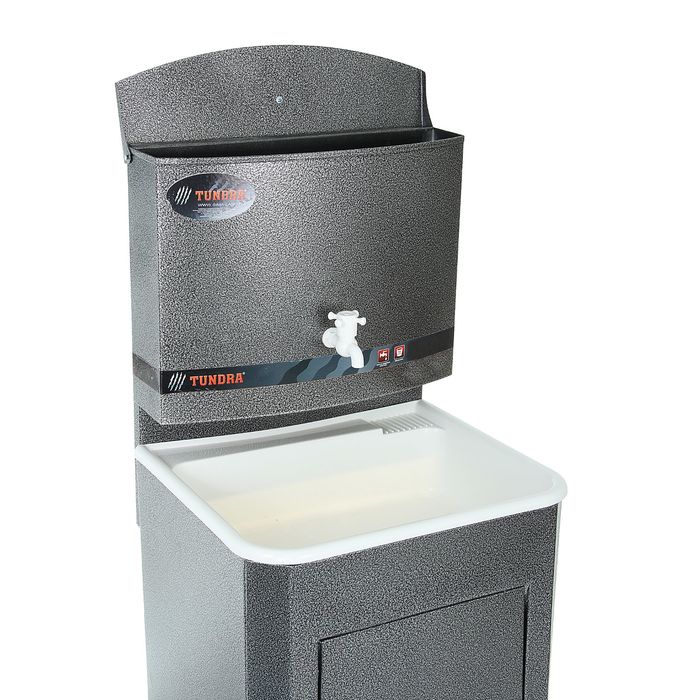 Умывальник Tundra, без электроводонагревателя, пластиковая мойка, 15 л, серебряный