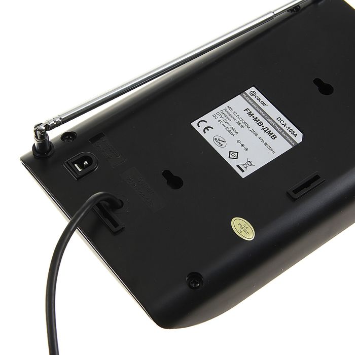 Антенна D-color DCA-105A, комнатная, активная, 28 Дб, 5 В, DVB-T2