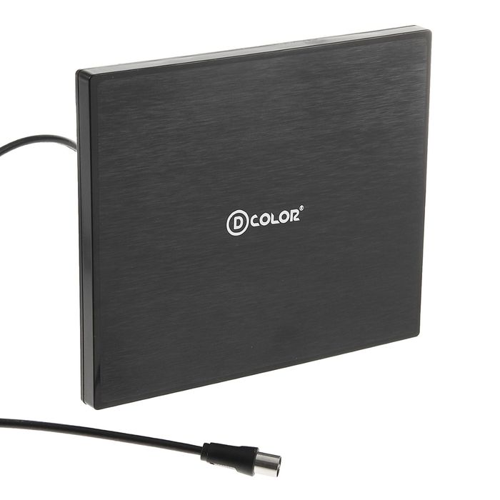 Антенна D-color DCA-108A, комнатная, активная, 26 Дб, 5 В, DVB-T2