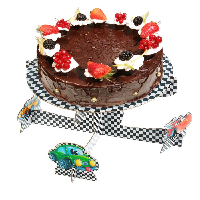 Подставка под торт "Самый крутой", тачки