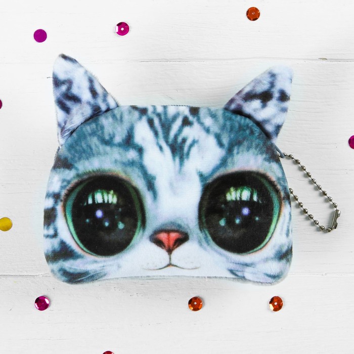 Мягкий кошелёк "Большеглазый котик"