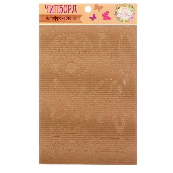Чипборд из гофрокартона "Перышки", 11 х 16 см
