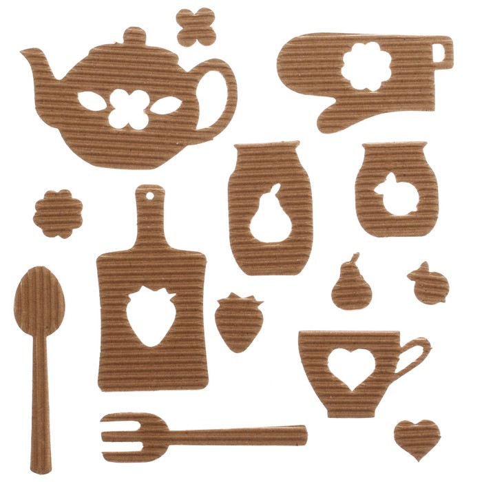 Чипборд из гофрокартона "Чаепитие", 11 х 16 см