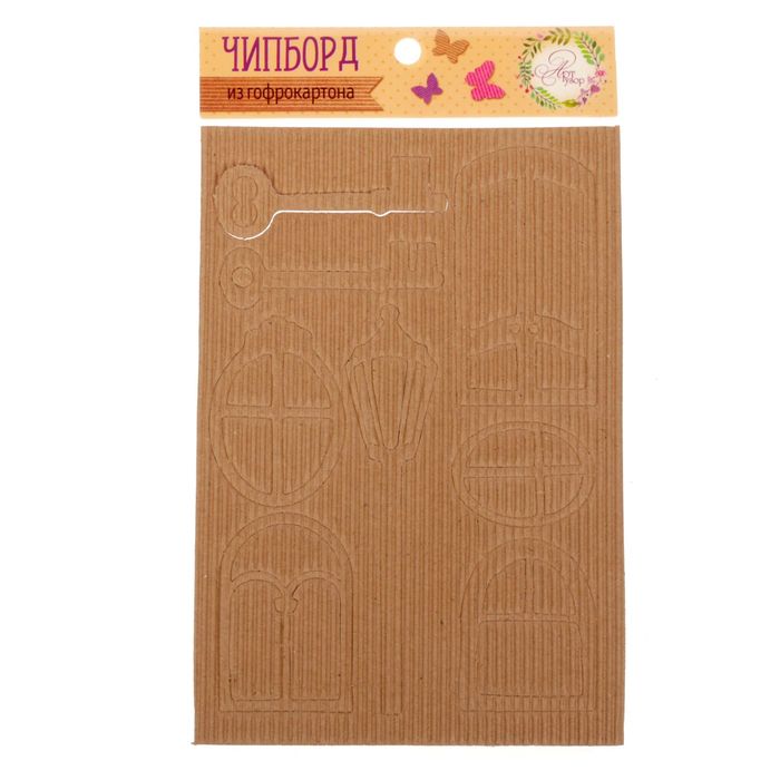 Чипборд из гофрокартона "Окно в мир", 11 х 16 см