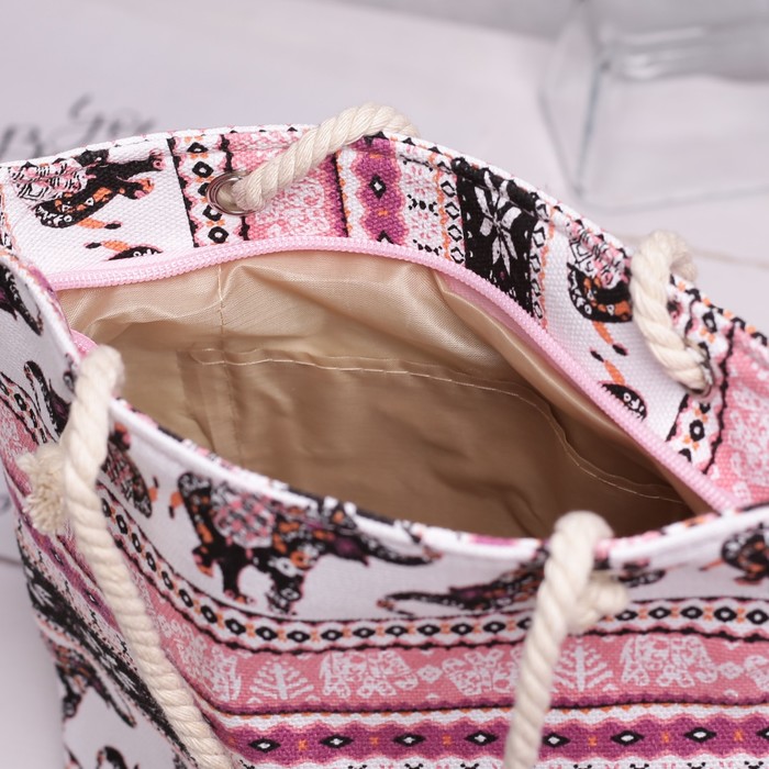 Сумка детская на молнии "Слоны", 1 отдел, с кошельком, цвет чёрный/розовый