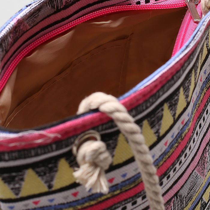 Сумка детская на молнии "Орнамент", 1 отдел, с кошельком, цвет малиновый/жёлтый