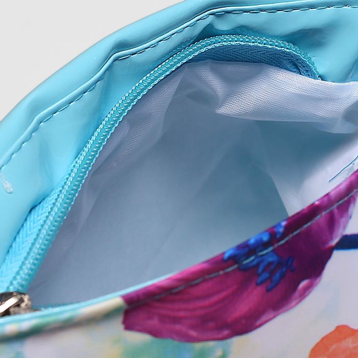 Сумка детская на молнии "Маки", 1 отдел, цвет голубой