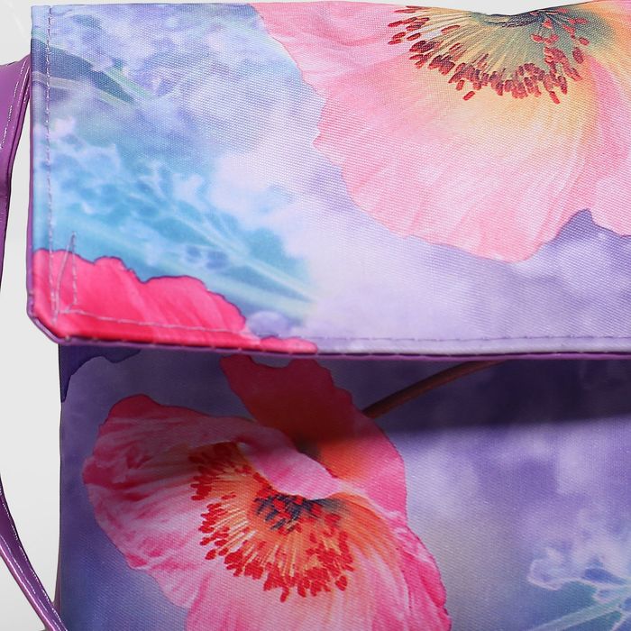 Сумка детская на молнии "Маки", 1 отдел, цвет сиреневый