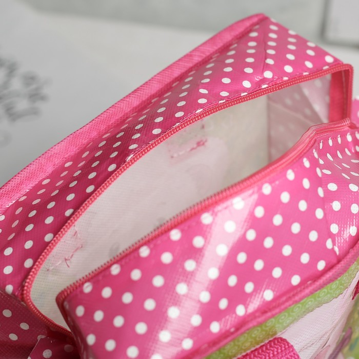 Сумка детская на молнии "Мишка", 1 отдел, цвет малиновый