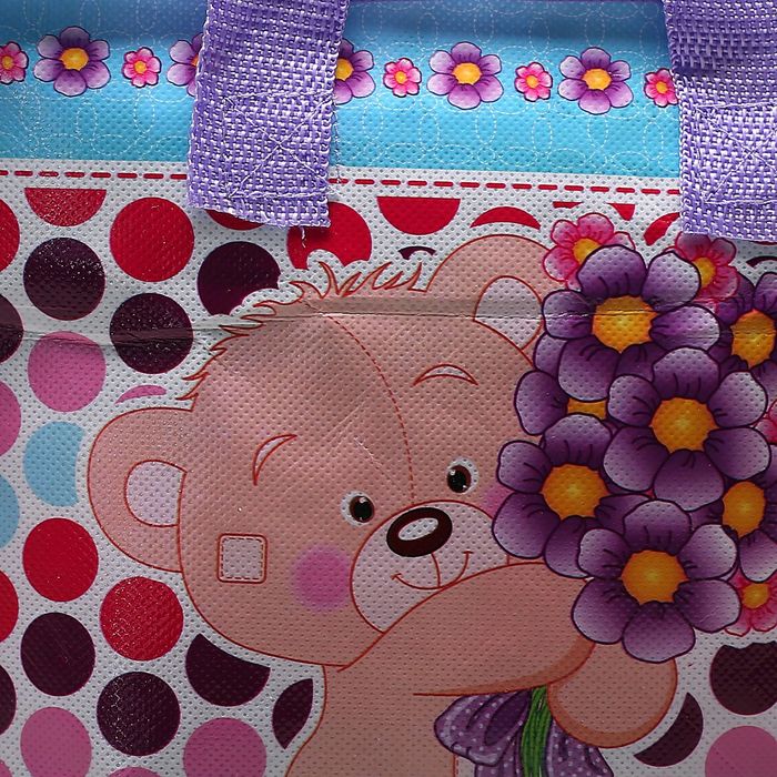 Сумка детская на молнии "Мишка", 1 отдел, цвет фиолетовый