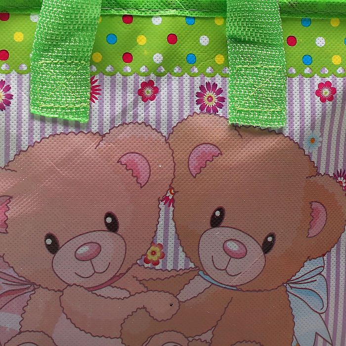 Сумка детская на молнии "Мишка", 1 отдел, цвет зелёный