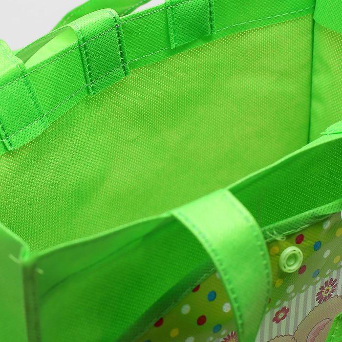 Сумка детская на кнопке "Мишки", 1 отдел, наружный карман, цвет зелёный