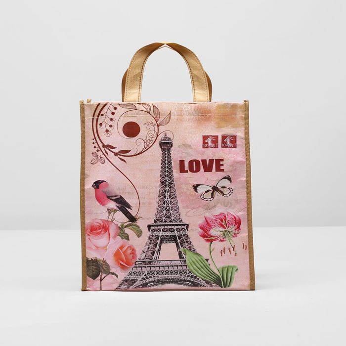 Сумка хозяйственная "Города", 1 отдел, цвет бежевый