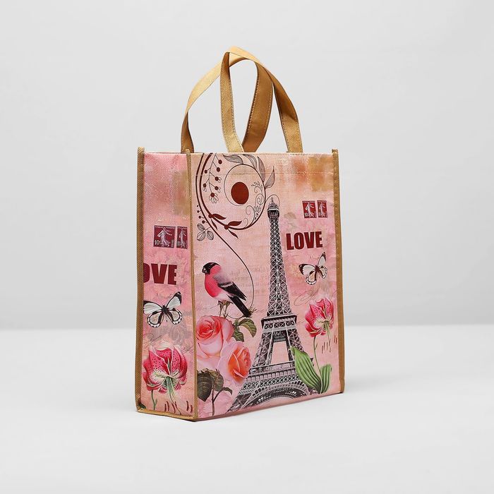 Сумка хозяйственная "Города", 1 отдел, цвет бежевый