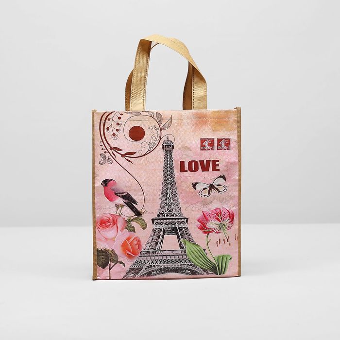 Сумка хозяйственная "Города", 1 отдел, цвет бежевый