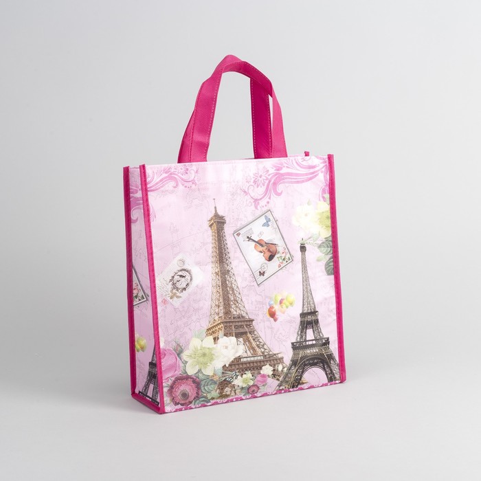 Сумка хозяйственная "Города", 1 отдел, цвет розовый