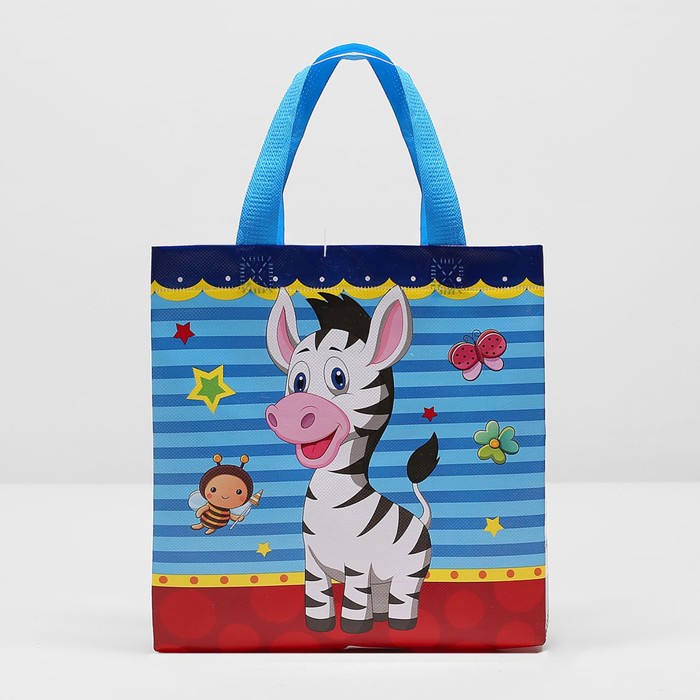 Сумка детская "Зебра", 1 отдел, цвет синий