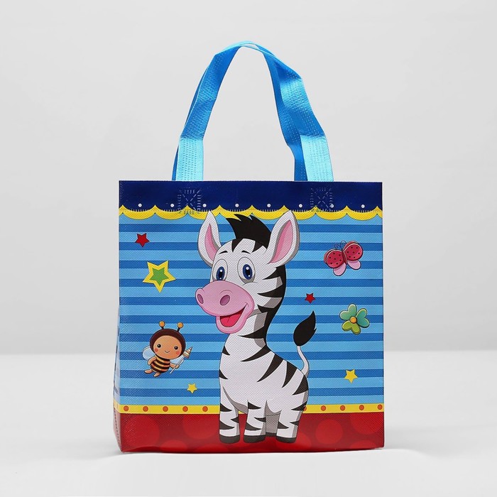 Сумка детская "Зебра", 1 отдел, цвет синий