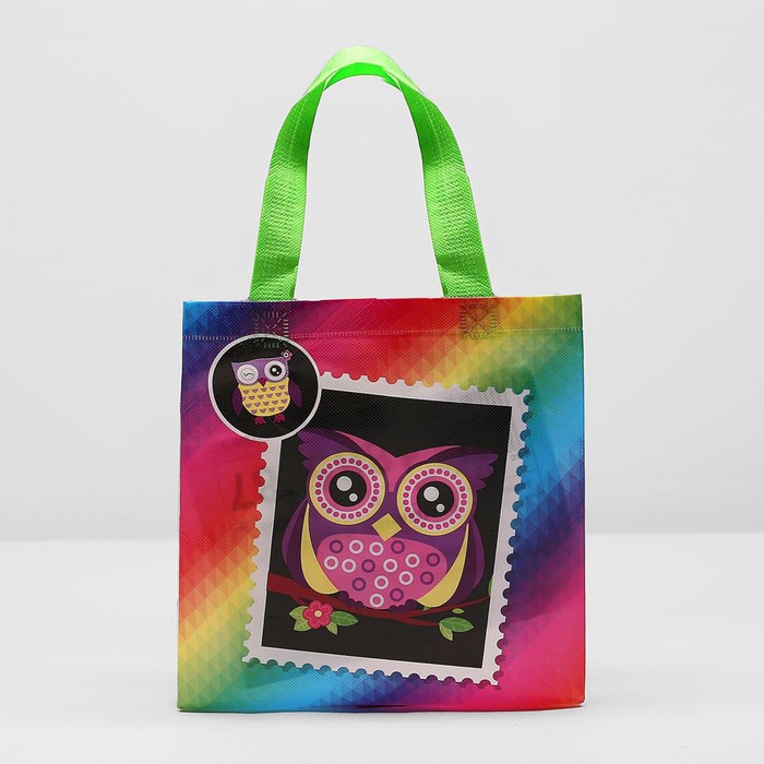 Сумка детская "Сова", 1 отдел, цвет зелёный