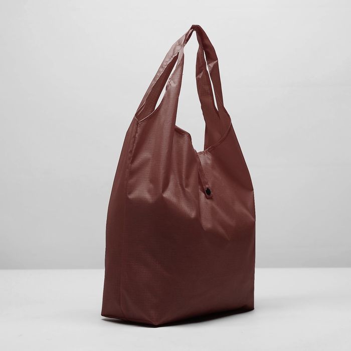 Сумка хозяйственная складная на кнопке, 1 отдел, цвет коричневый