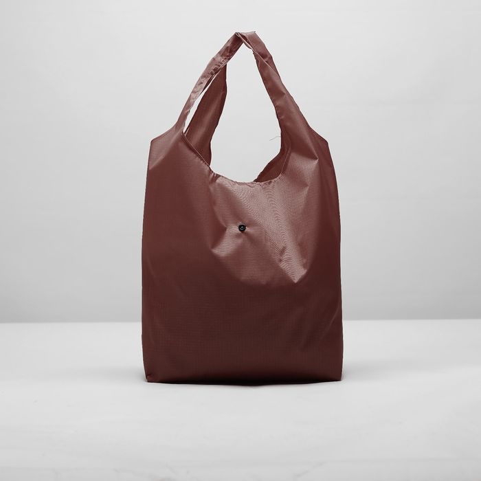 Сумка хозяйственная складная на кнопке, 1 отдел, цвет коричневый