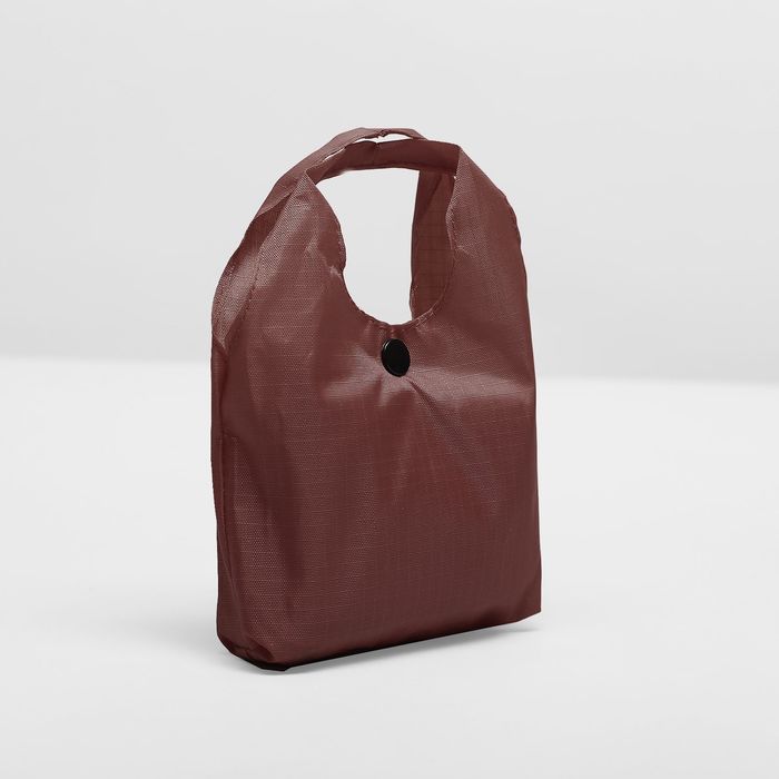 Сумка хозяйственная складная на кнопке, 1 отдел, цвет коричневый