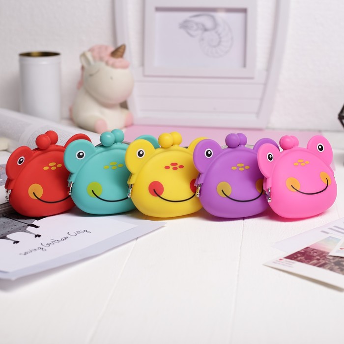 Кошелёк женский на фермуаре "Лягушка", 1 отдел, МИКС