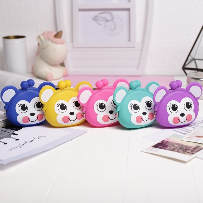 Кошелёк женский на фермуаре "Обезьяна", 1 отдел, МИКС