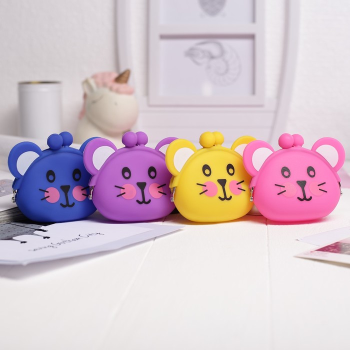 Кошелёк женский на фермуаре "Мышка", 1 отдел, МИКС