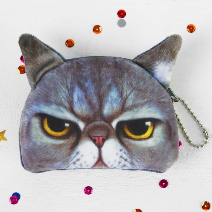 Мягкий кошелёк "Перс", цвет серый