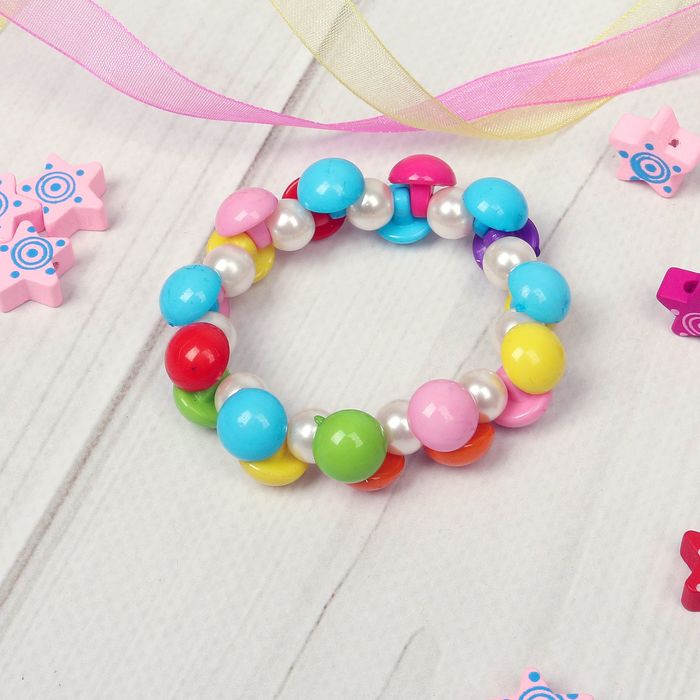 Браслет детский "Выбражулька" пуговицы, цветной