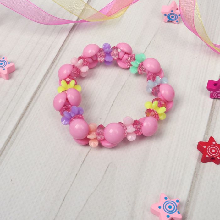 Браслет "Выбражулька" цветочки малые, цвет МИКС