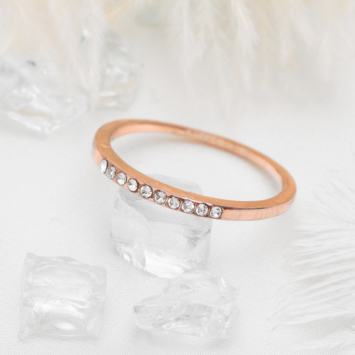 Кольцо "Классика" дорожка, цвет белый золото, размер 18