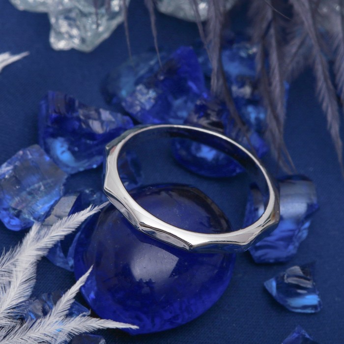 Кольцо "Классика" геометрия, цвет серебро, размер 16