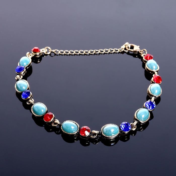 Браслет ассорти "Великолепный век" изыск, цветной в чернёном золоте