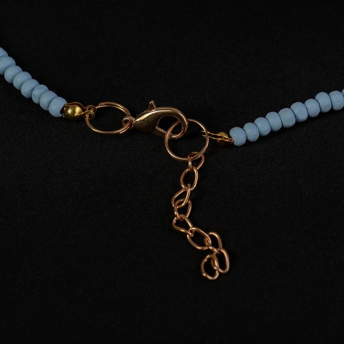 Бусы 3 яруса "Классик", цвет голубой, 80см