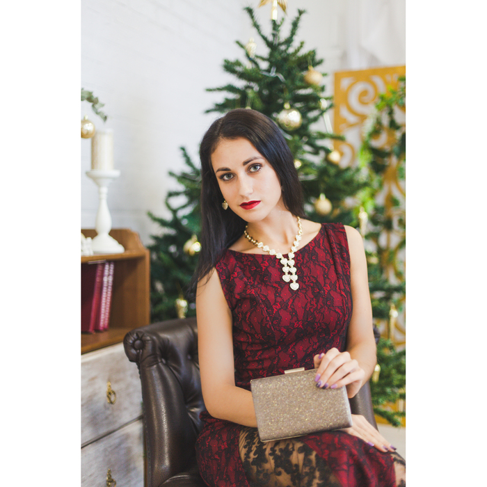 Набор 2 предмета: серьги, колье "Любящие сердца", цвет белый в золоте