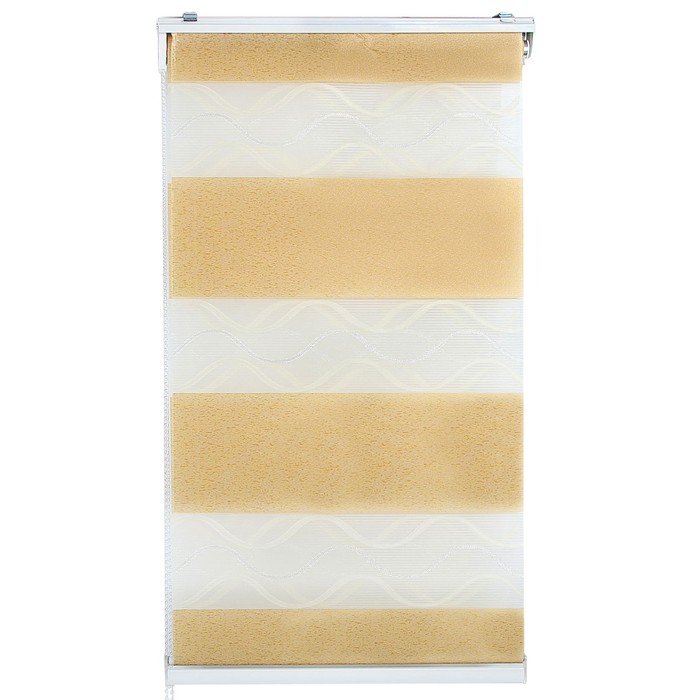 Штора рулонная 90х180 см "День-Ночь Волна", цвет бежевый