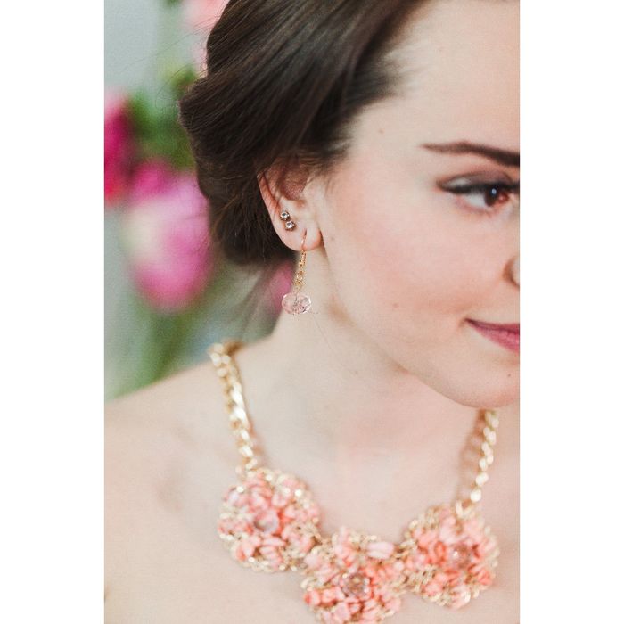 Набор 2 предмета: серьги, колье "Цветочное трио", цвет красный в золоте