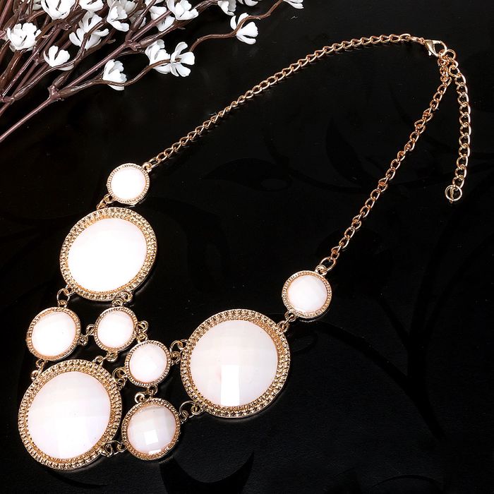 Колье "Круг" вивиан, цвет белый в золоте