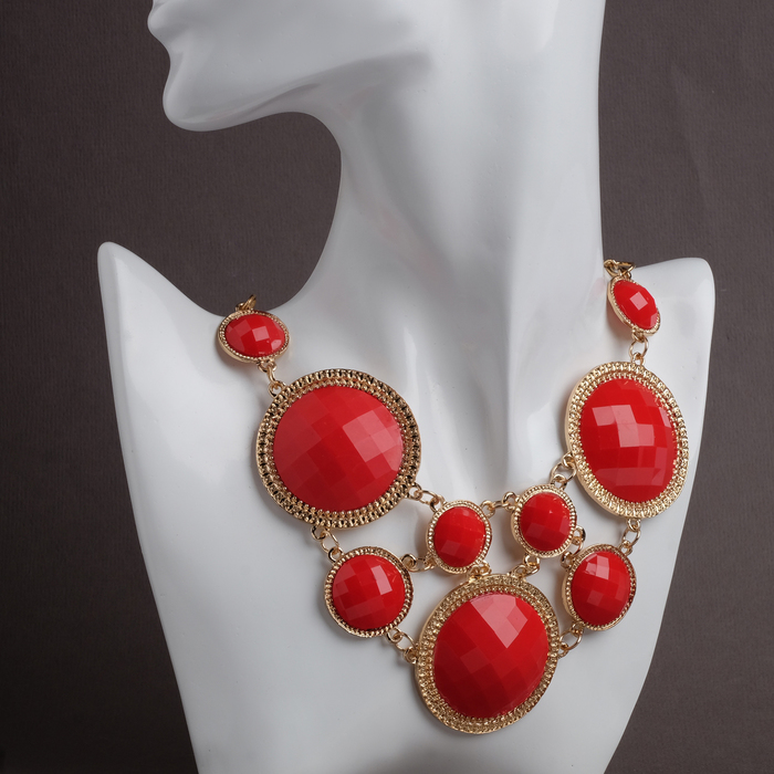 Колье "Круг" вивиан, цвет красный в золоте