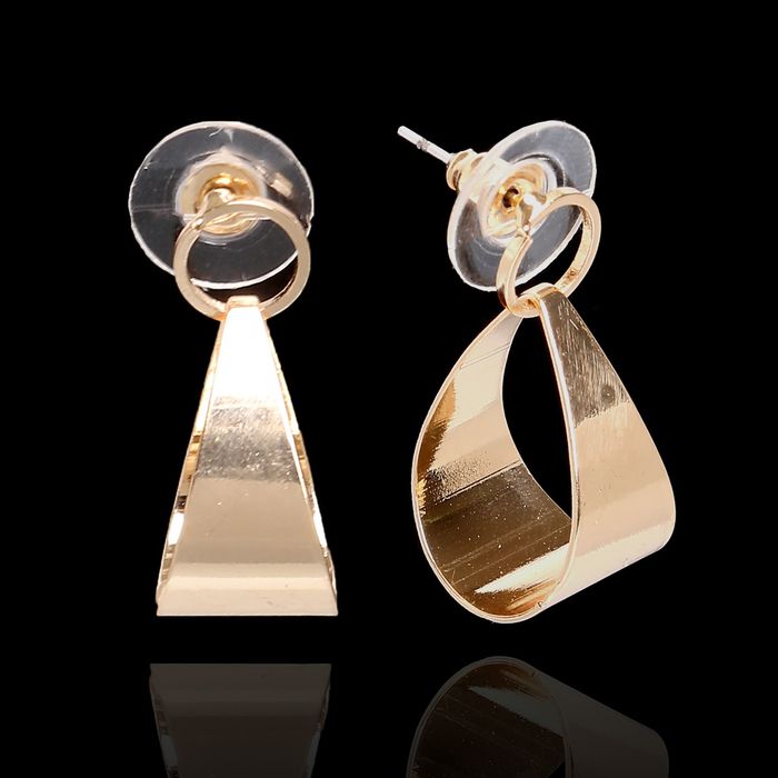 Серьги металл "Деловая леди", цвет золото