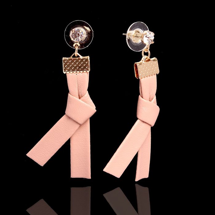 Серьги ассорти "Узел", цвет бежевый в золоте