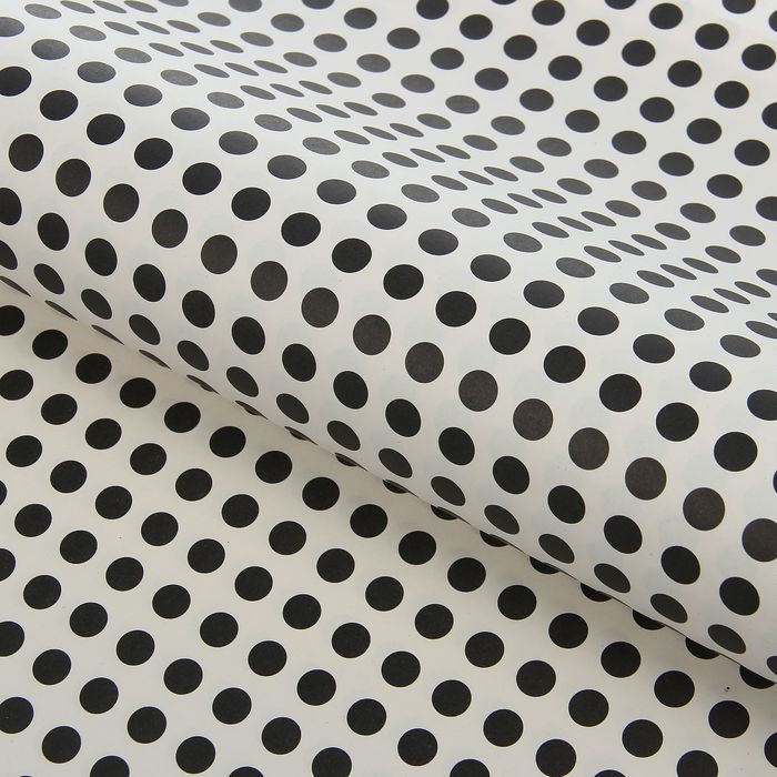 Бумага упаковочная "Черные кружочки", 52 х 75 см