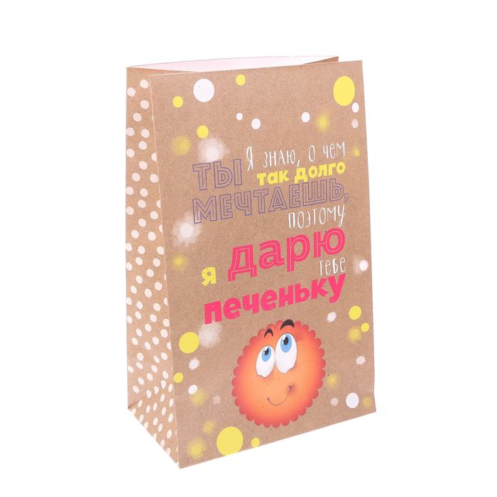 Пакет подарочный без ручек "Мечтателю",12 х 19 х 7см