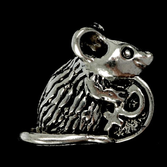 Сувенир кошельковый металл "Мышонок с рублём" 1х1,2 см