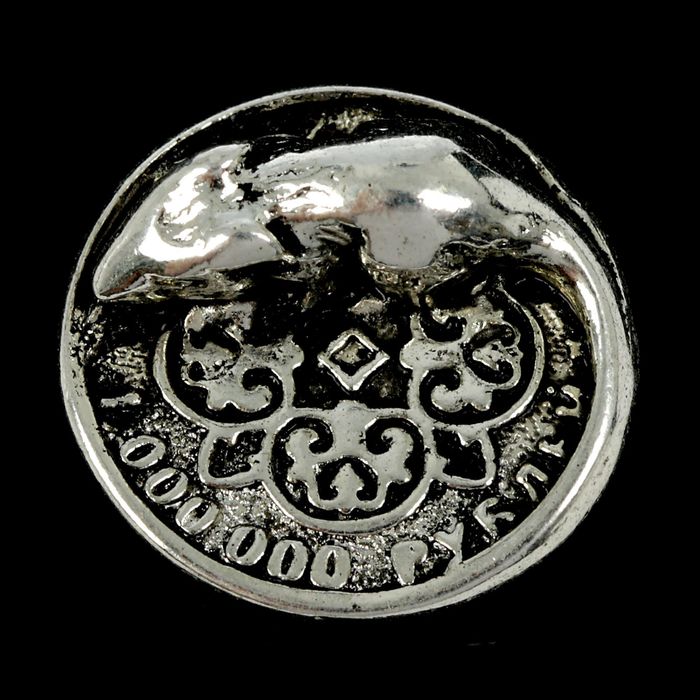 Сувенир кошельковый металл "Мышка на денежке" 1,5х1,4 см