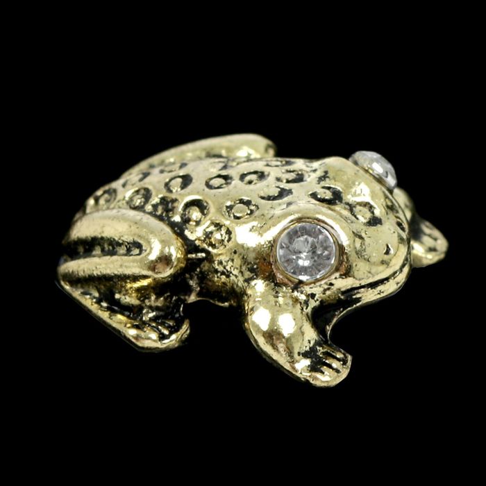 Сувенир кошельковый металл "Жаба, стразы" 1,2х0,5 см