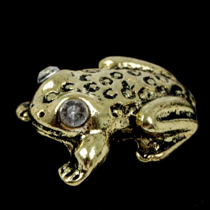 Сувенир кошельковый металл "Жаба, стразы" 1,2х0,5 см