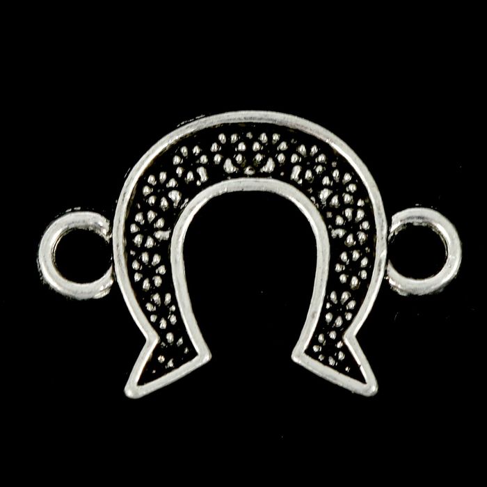 Декор металл "Подкова в цветах" 1,5х1,2 см